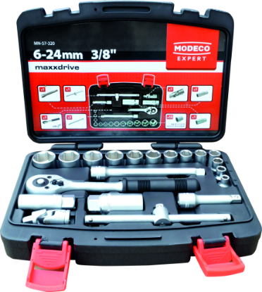 Afbeeldingen van MODECO DOPSLEUTELSET 3/8" 20PCS
