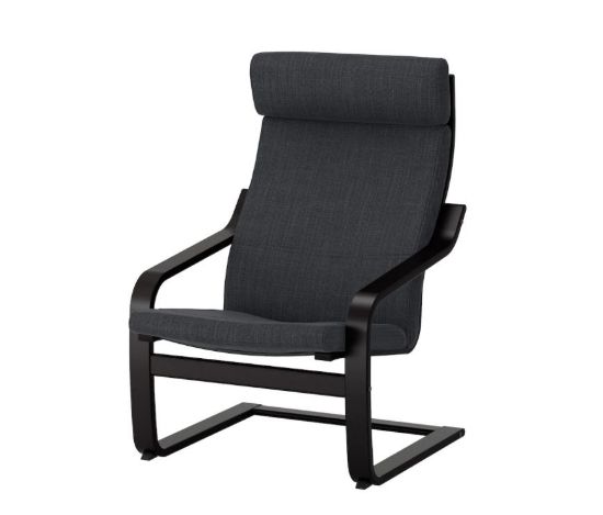 Picture of IKEA POANG FAUTEUIL ZWARTBRUIN HILLARED ANTHRACIET