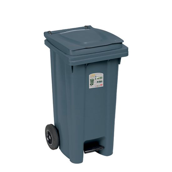 Picture of STEFANPLAST 120L PEDAALWIELCONTAINER IRON GREY